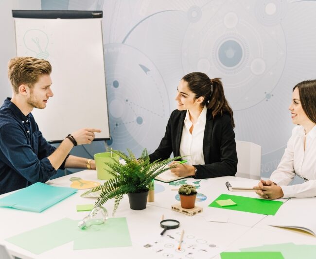 group-businesspeople-having-conversation-office